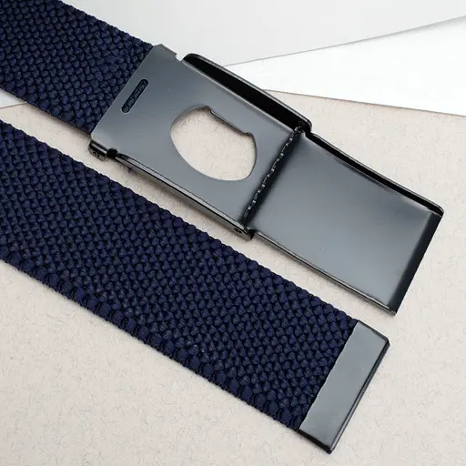 Ремень-резинка мужской на зажиме PS-40023 (115 см) синий плетеный - фото 4