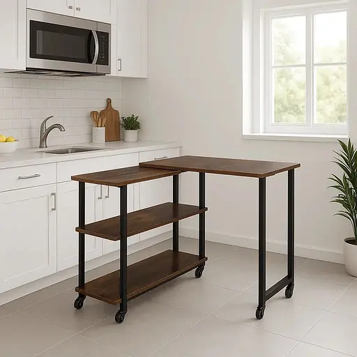 Стол L-образный Costway King вращающийся в стиле Loft - фото 6