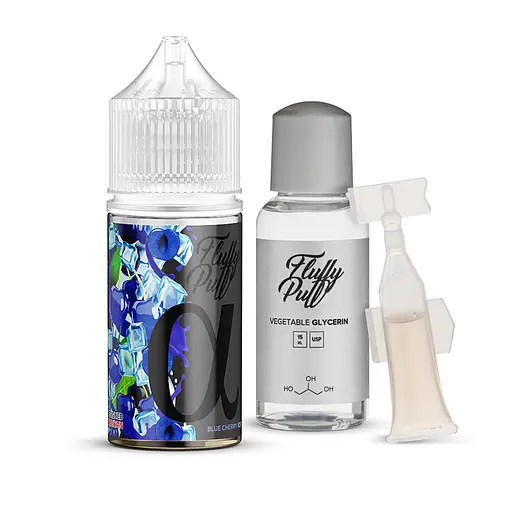 Набор компонентов для самозамеса солевой заправки Fluffy Puff Alpha 30 мл BLUE CHERRY ICE Синяя вишня, 0-25 мг (17951)