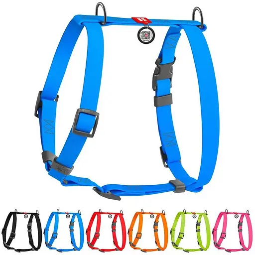 Шлея для собак Waudog Waterproof водостійка анатомічна Н-подібна з QR-паспортом, пластикова пряжка-фастекс, S - фото 3