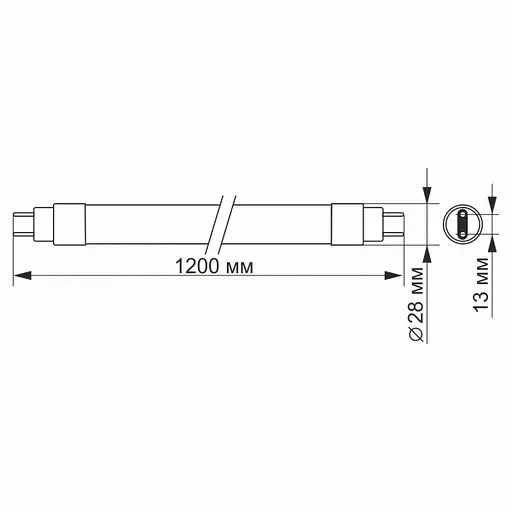 LED лампа Videx T8b 18W 1.2M 6200K матова - фото 4