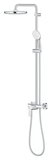 Душевая система с однорычажным смесителем настенного монтажа Grohe Tempesta System 250 26673001, Хром - фото 3