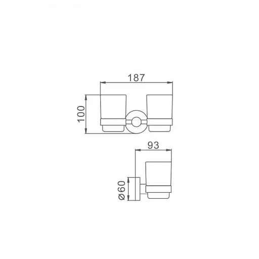 Стакан подвійний для зубних щіток Frap F30208 - фото 5