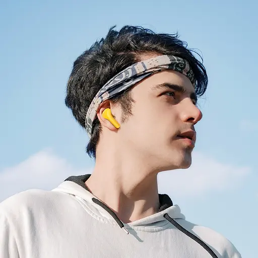 Навушники бездротові Hoco TWS EW39 вакуумні жовтий - фото 4