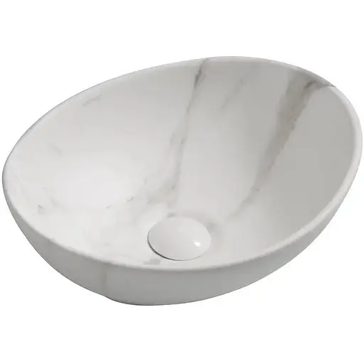 Умивальник накладний Mixxus Premium Ellipse-0108 marble 400x330x145 мм MP6526, Мармур - фото 1