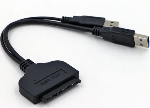 Перехідник USB 3.0 Type-A SATA III 2.5" 7+15 pin OEM - фото 2