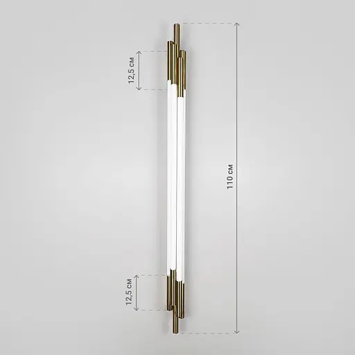 Латунный трубчатый стеновой LED светильник в корпусе 110 см Line F Арт. WJ351/1100 AB - фото 7