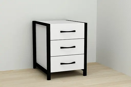 Тумба універсальна Ferrum-decor Вів'єн 3 50x41x40 чорний ДСП Білий 16мм (FRD-104186)