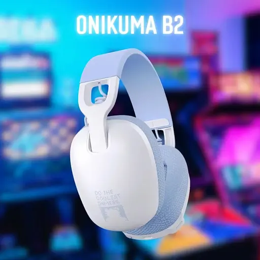 Беспроводные игровые Bluetooth наушники Onikuma B2 Геймерская гарнитура с микрофоном White - фото 2