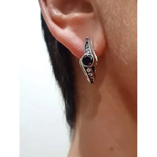 Срібні сережки Агні Діза з фіанітами. 2919Р - фото 2