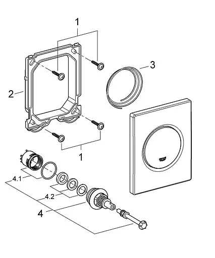 Накладная панель смыва для писсуара Grohe Nova Cosmopolitan 38804P00, Хром матовый - фото 6