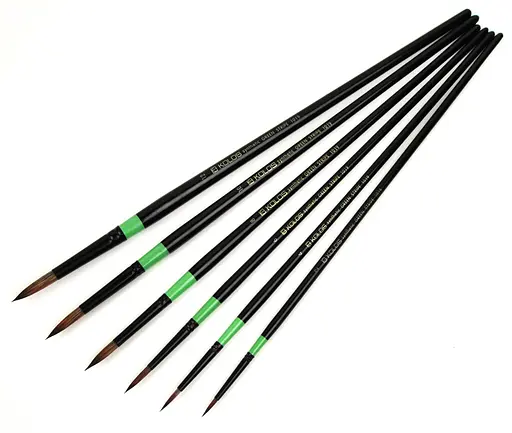 Пензель синтетика кругла Green stripe 1019 №2 довга ручка Kolos - фото 2