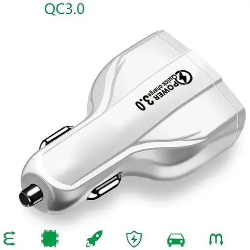 Автомобильное зарядное устройство No Brand CWa 2USB Type-C PD35W QC 3.0 White (44050554) - фото 6