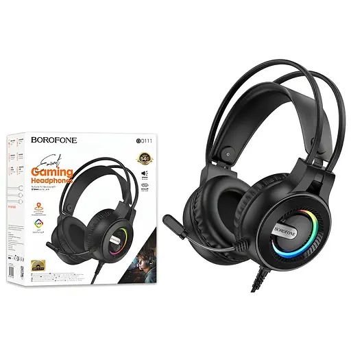 Наушники HiFi BOROFONE BO111, 3.5 мм Jack, чувствительностью 117 дБ и мягкой эко-кожей, черные - фото 2