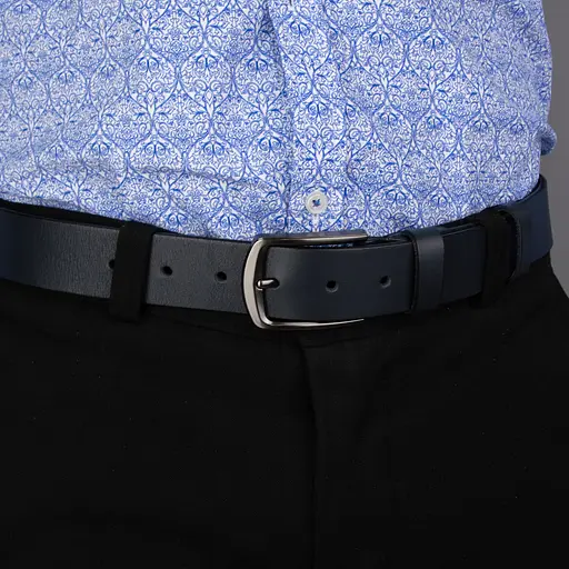 Ремень мужской кожаный Handycover НС-3428 XXL синий (145 см) - фото 5