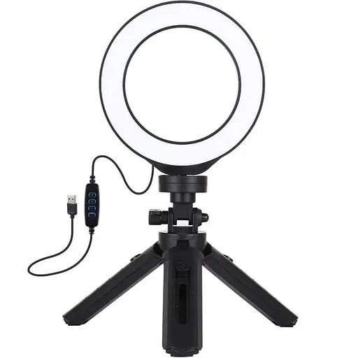 Кільцева USB LED лампа Puluz PKT3058B 4.7"+ штатив 12 см - фото 1