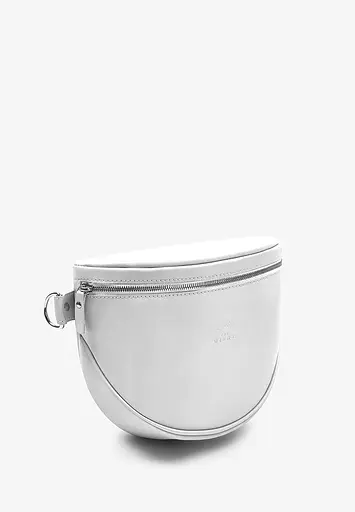 Шкіряна сумка поясна-кроссбоді Vacation біла краст - фото 3