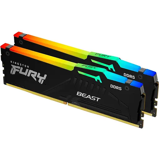 Модуль пам'яті DDR5 Kingston Fury Beast RGB 2x8GB 5200MHz Black (KF552C40BBAK2-16) [148751]