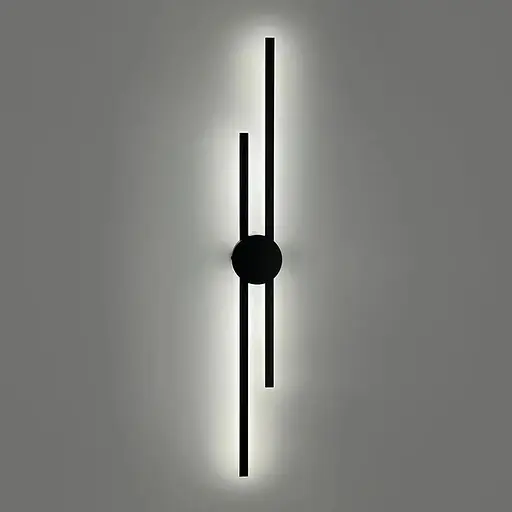 Видовжене подвійне світлодіодне бра Line F чорне 80 см Арт. WB39/800 BK - фото 1