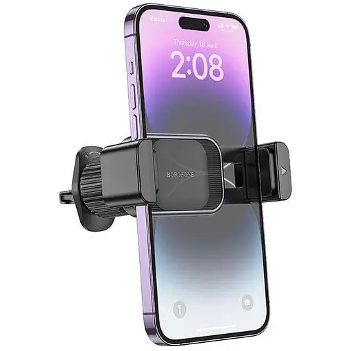 Автотримач Borofone BH106 Ascend pull clip (air outlet) Black / Metal gray - фото 2