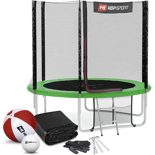 Батут Hop-Sport 8ft (244см) зелений з зовнішньою сіткою