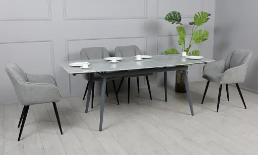 Стол Люкс серый глянец 1200/1800х800х760 серые ноги - фото 13