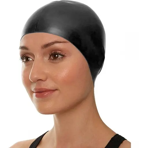 Шапочка для плавання Intex 55991 силікон від 8 років 20 см чорний - фото 2