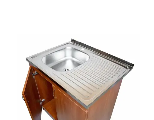 Кухонна тумба в комплекті з накладною мийкою ЛДСП 80х60х83 см Яблуня (52868-01144) - фото 7