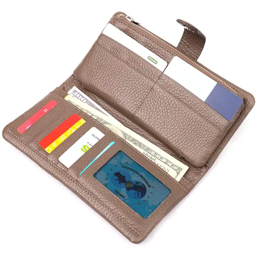 Женское кожаное портмоне KARYA 9.5х18.5х2 см acs0024048 - фото 4