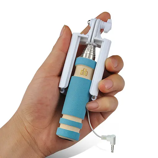 Палка для селфи Мини монопод голубой, зеленый, оранжевый, розовый - фото 2