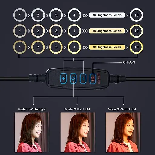 Кільцева USB LED лампа Puluz PKT3059B 6.2"+ настільний штатив - фото 7