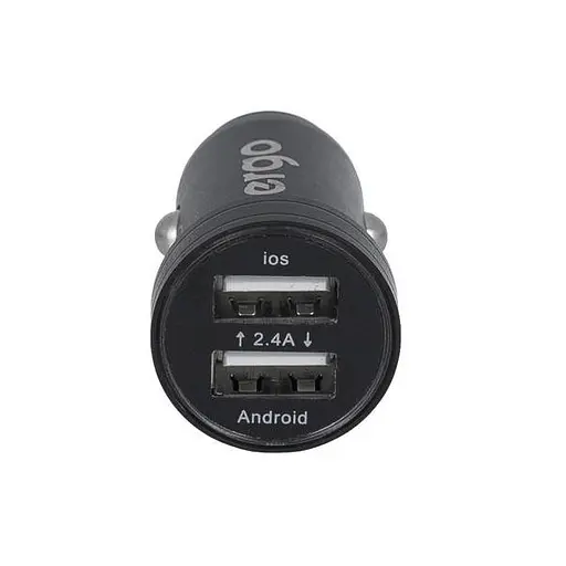 АЗУ ERGO ECC-224 Mini 2.4A 2xUSB Car Charger (black) - фото 2