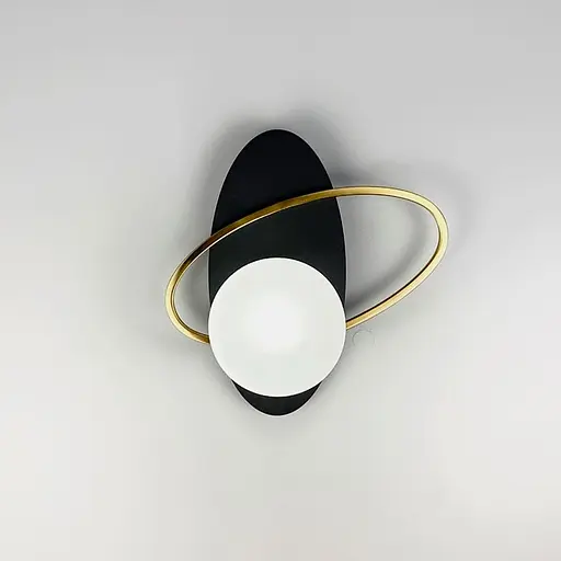 Бра праве з білим плафоном у орбітальних мотивах Line F Арт. WDE17/1 R BK|WH (правий) - фото 3