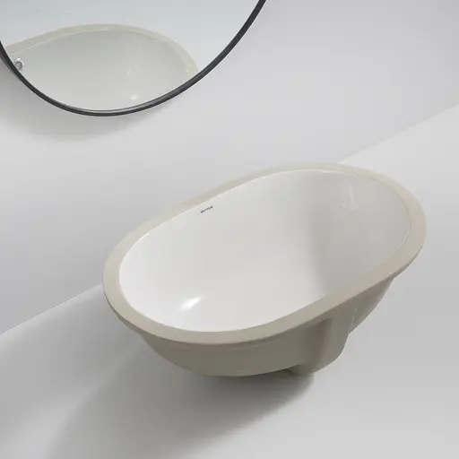 Умивальник врізний під стільницю Mixxus Premium Ellipse-1701 570x385x205 мм з переливом MP6566, Білий - фото 9