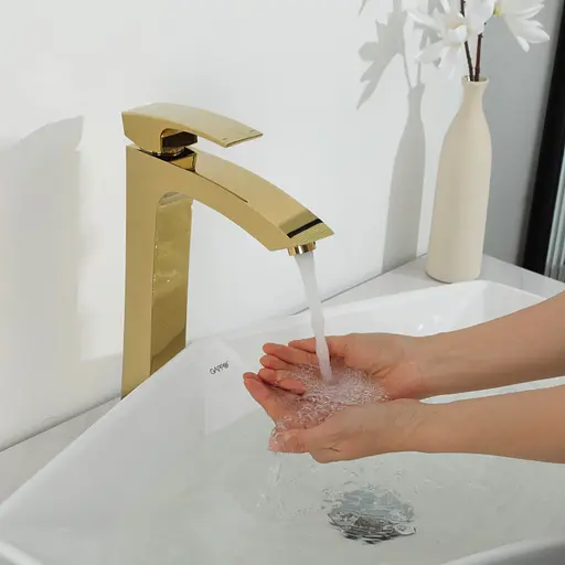 Змішувач для умивальника Gappo G1007-32 Золотий - фото 3