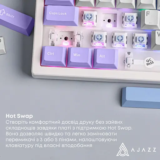Клавиатура Ajazz AK980 V2 Gift Switch V2 Purple White Blue (AK980-V2-G-PWB) - фото 13
