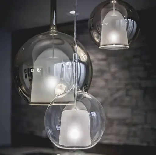 Підвісний світильник в ніжному відтінку плафону графіт Line.F Діаметр плафону 13 см - фото 1