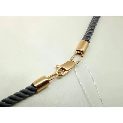 Ювелірний шовковий шнурок Імперія золота з золотими вставками. ПК111И 50 сірий - фото 2