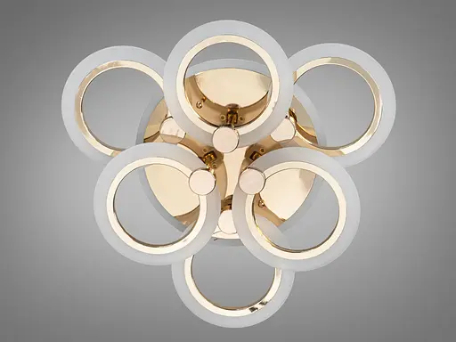 Потолочная люстра светодиодная с пультом, подсветкой, 85W, золото. - фото 4