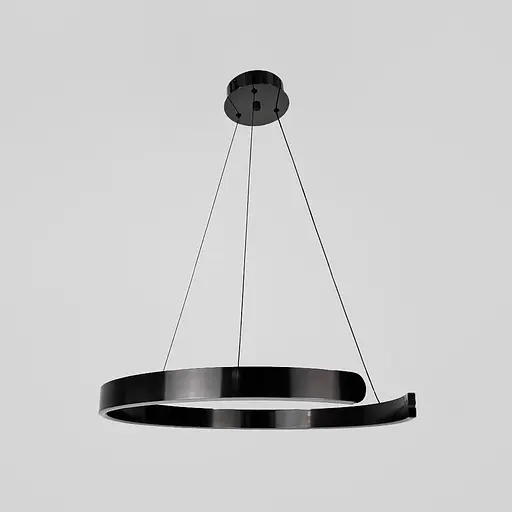 Современная кольцевая люстра в черном глянцевом каркасе 60 см Line F Арт. A246-600 Plating BK - фото 1