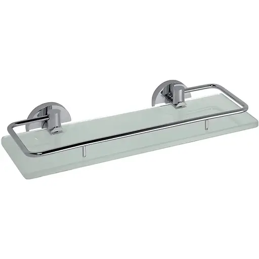 Полка стеклянная Bemeta Omega с откидным бортиком 300x55x130 mm 104102202, Белый - фото 1