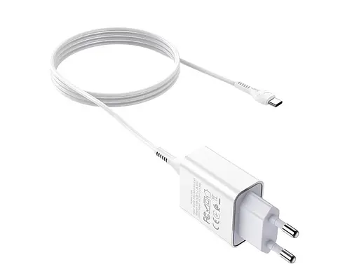 Зарядний пристрій Hoco C81A Type-C USB набір 2-в-1 білий - фото 1