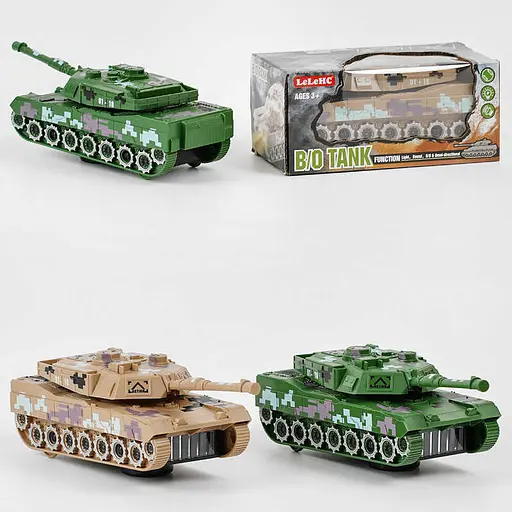 Танк, HC019A, световые эффекты, звуковые эффекты, колесо свободного движения, на батарейках (В ассортименте) - фото 2