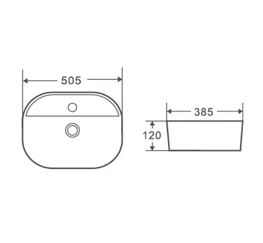 Раковина накладная Mixxus Premium Ellipse-0201 (MP6482) - фото 2
