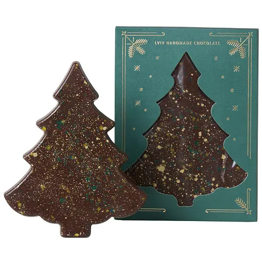 Шоколадна тафля Львівська Майстерня Шоколаду "Ялинка з фундуком" 96 г