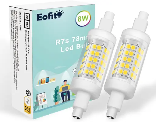 Eofiti 2 x R7s LED 78 мм 8 Вт LED R7S Денне світло 6000 K Холодний білий J78Лампа720 лм - фото 2