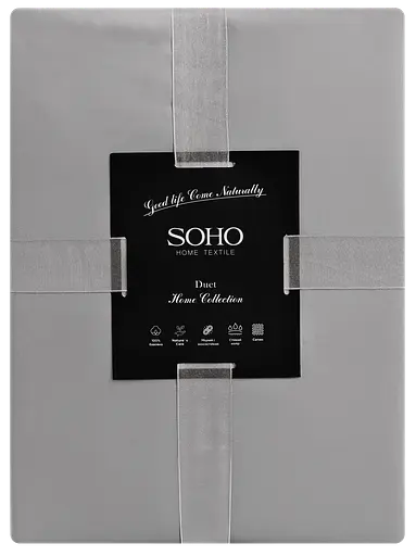 Комплект постільної білизни Сімейний Duet 150х200 см Ivory/Grey SOHO pbe0050801 - фото 2