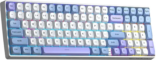 Клавіатура Aula S100pro Red Switch Wireless 2.4G/BT EN/UA White Blue (6948391205762) - фото 3