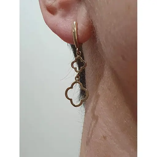 Золотые серьги-подвески Семейные драгоценности Клевер. 1720559 - фото 2