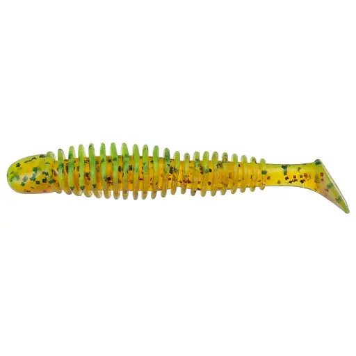Силікон Reins Bubbling Shad 3" B61 Chart Pepper/Motoroil Red Gold (6 шт/уп)